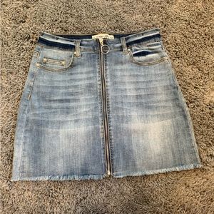 Zip front Denim Skirt